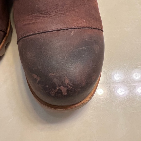 SOREL Joan of Arctic chelsea brown waterproof leather wedge boots size 11 - Picture 12 of 12